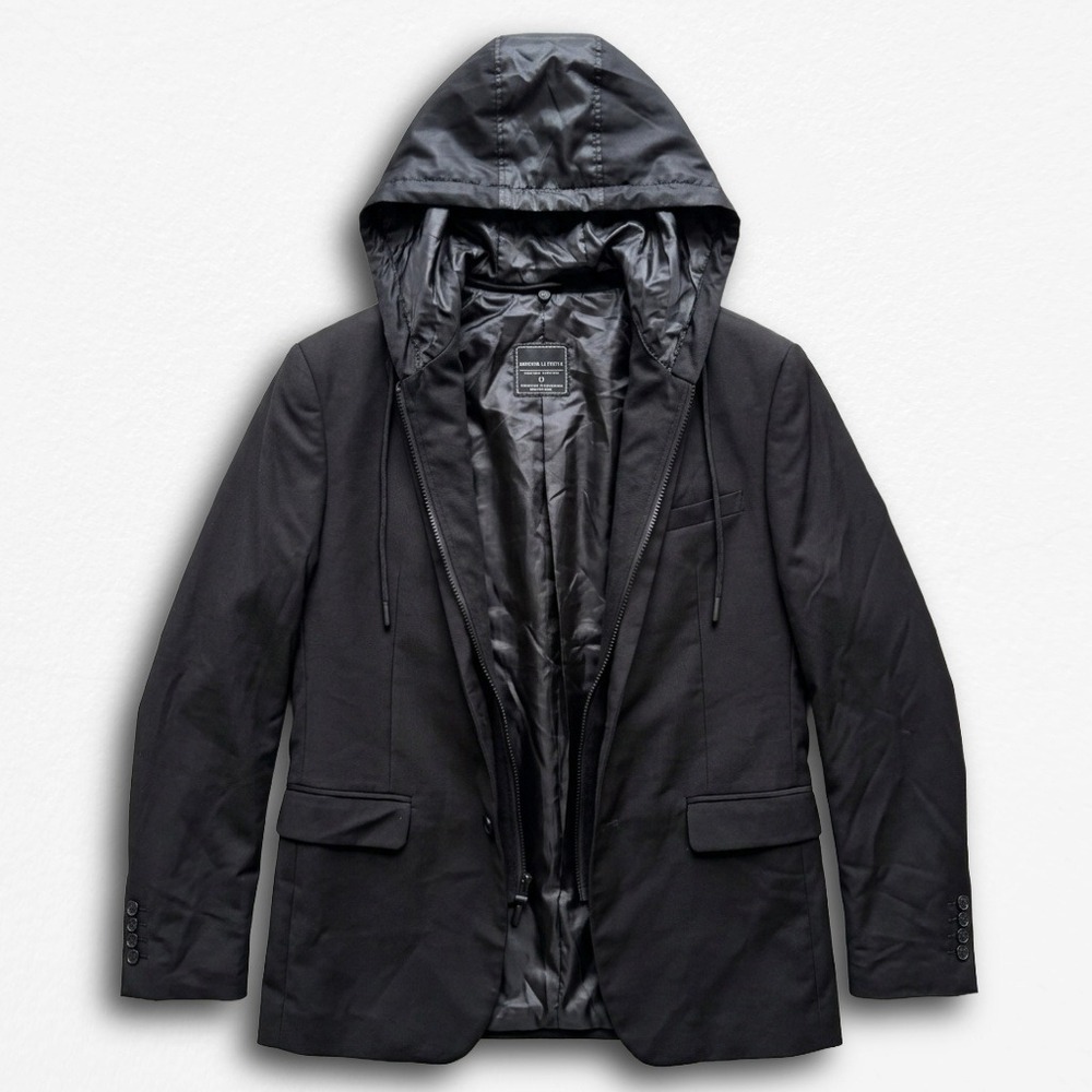 Baubax Mens Travel Blazer Jacket with Detachable Hoodie Black Size M